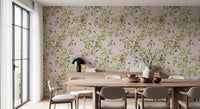 Whimsical Rococo Monkeys Wine Festival Vintage Aristocratic Vineyard Garden pink Wallpaper⁠