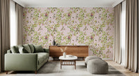 Whimsical Rococo Monkeys Wine Festival Vintage Aristocratic Vineyard Garden pink Wallpaper⁠