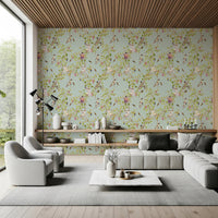 Whimsical Rococo Monkeys Wine Festival Vintage Aristocratic Vineyard Garden turquoise Wallpaper⁠