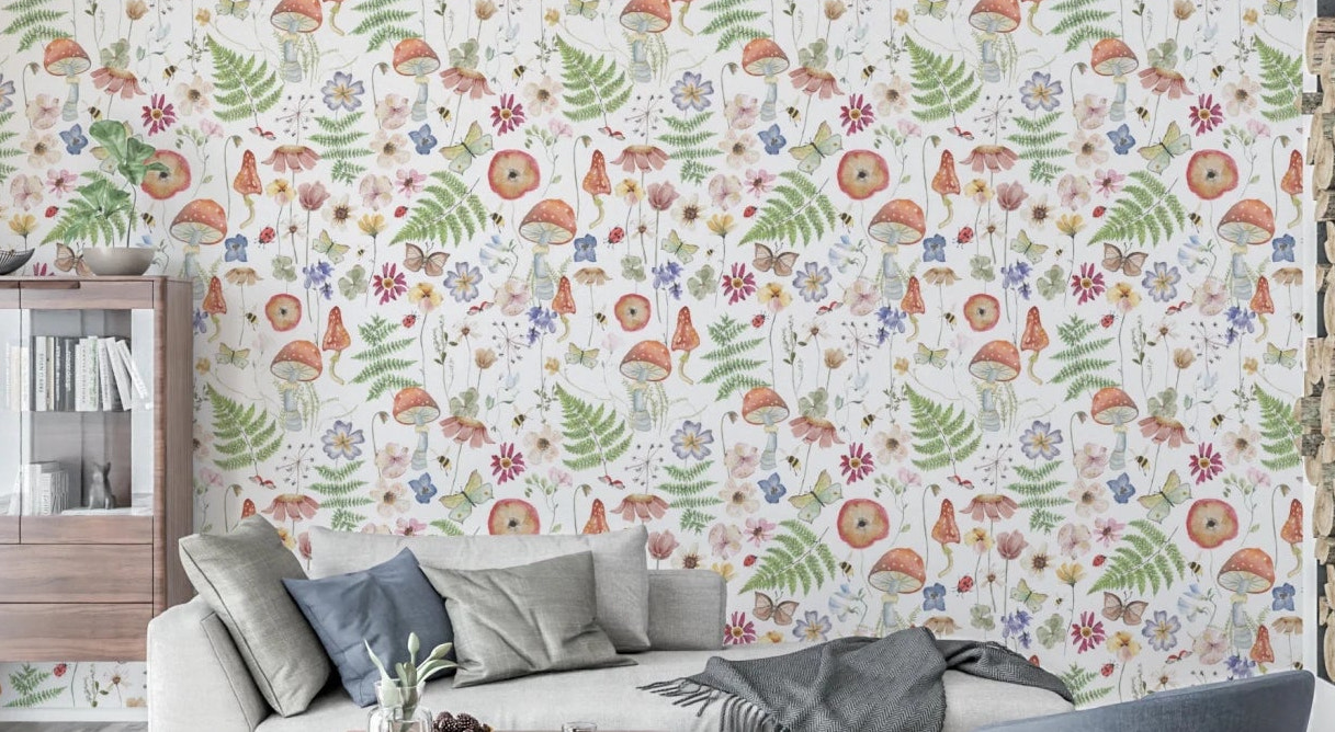 Whimsical Watercolor Meadow By Uta Naumann Wallpaper⁠