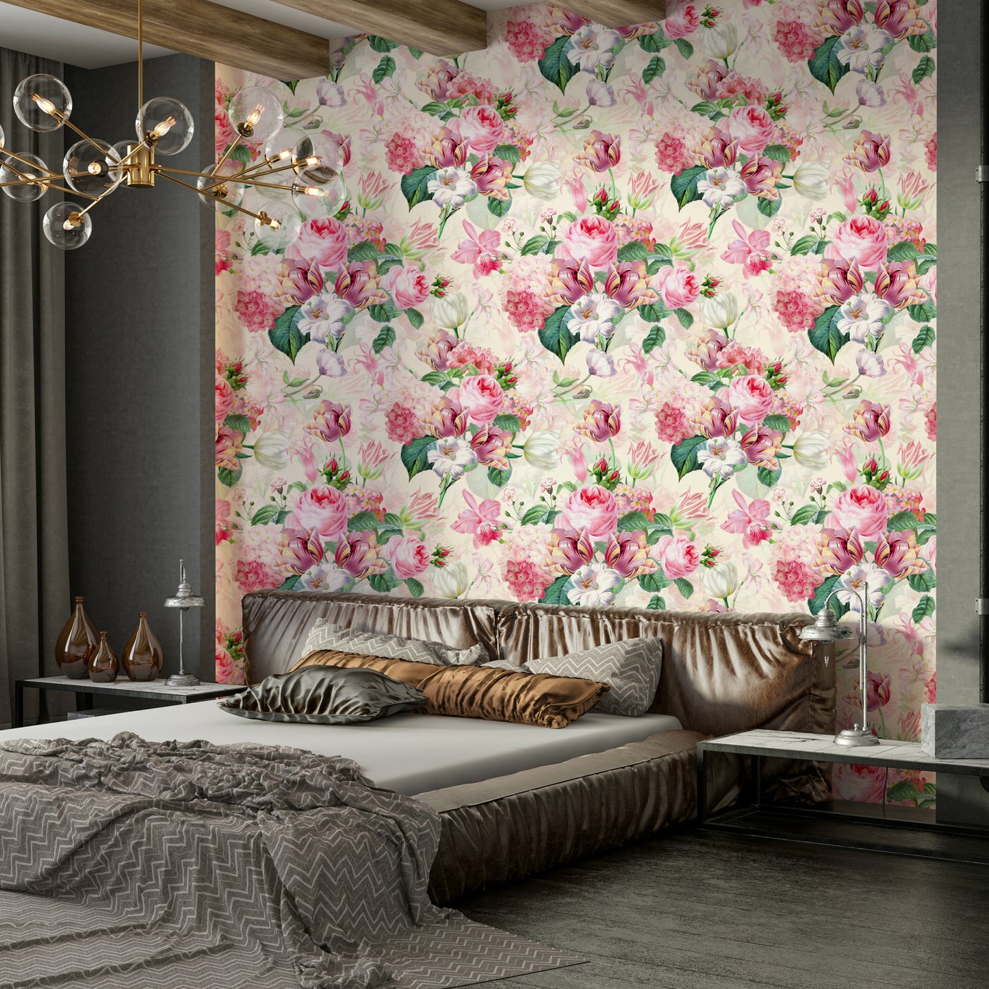 Whimsical Watercolor Roses Garden Wallpaper with soft pastel rose designs.

