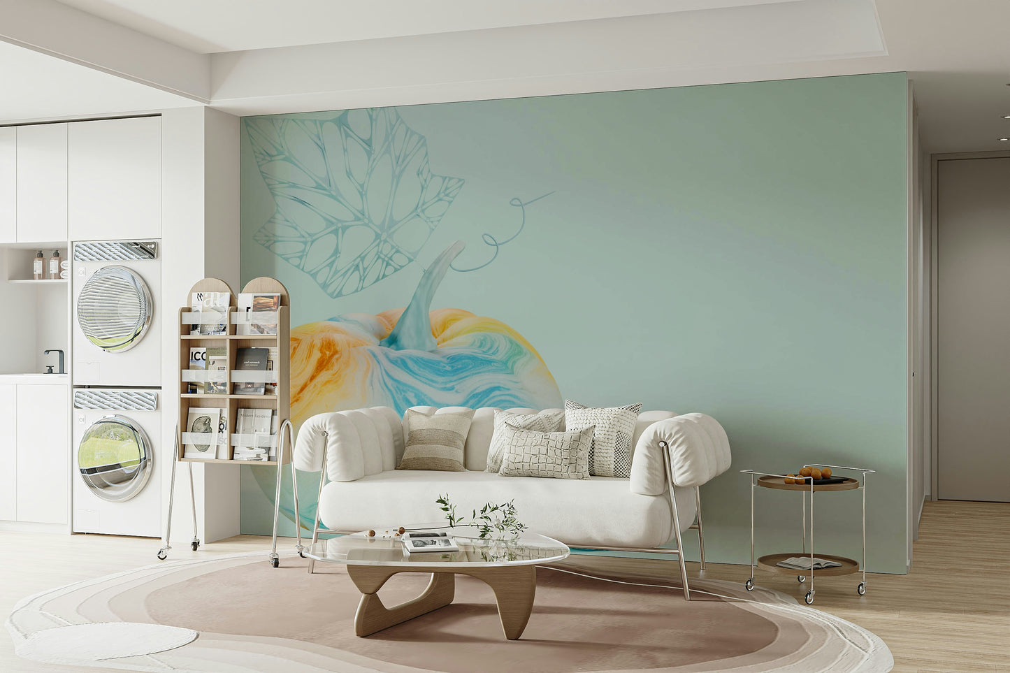 Whimsical Watercolour Pumpkins Wall Mural