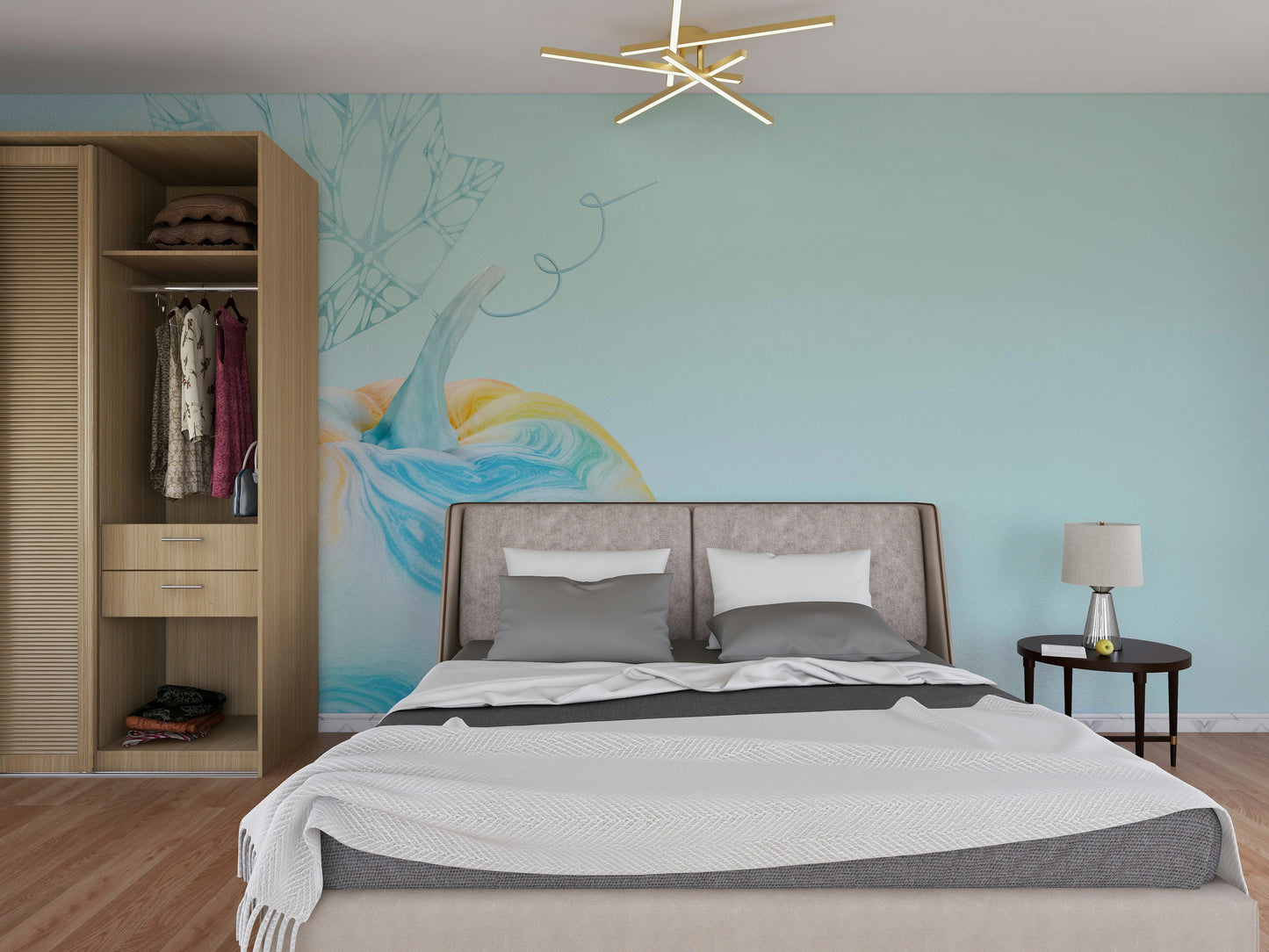 Whimsical Watercolour Pumpkins Wall Mural