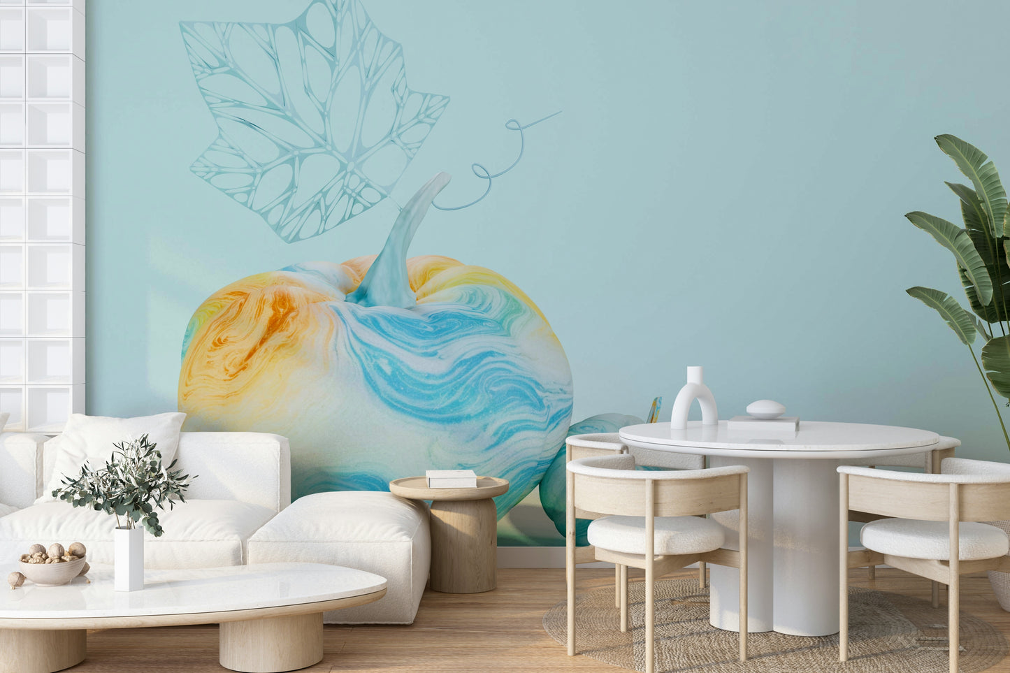 Whimsical Watercolour Pumpkins Wall Mural