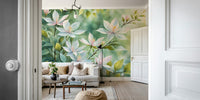 Whimsical wallpaper for walls with soft floral accents

