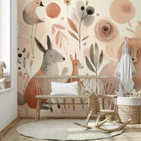 Playful Whimsical Wild Things mural creating a lively room atmosphere.

