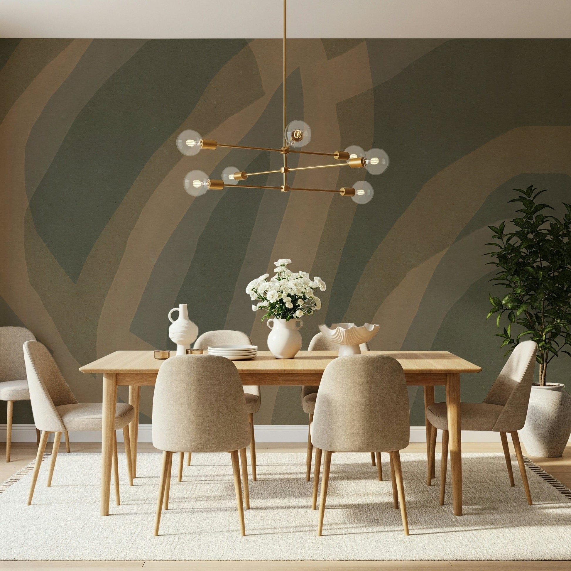 A beautiful modern art wall mural of a serene path.

