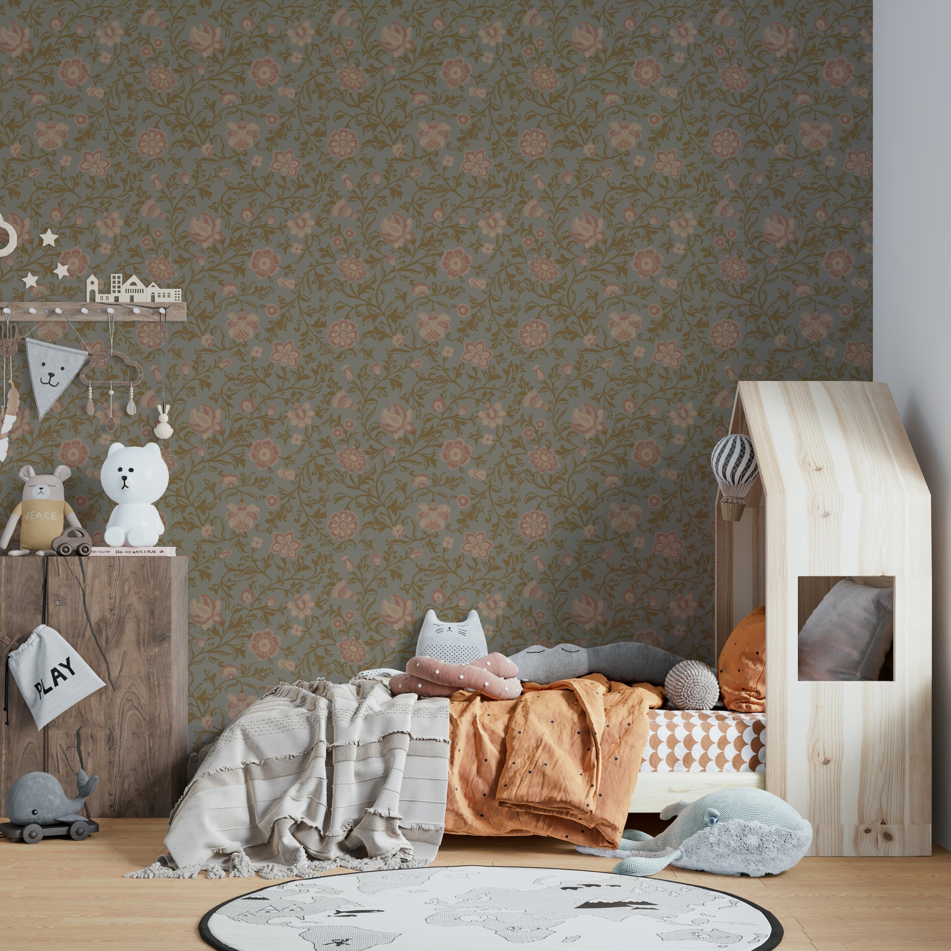 Whispering Blooms wallpaper with subtle bloom details

