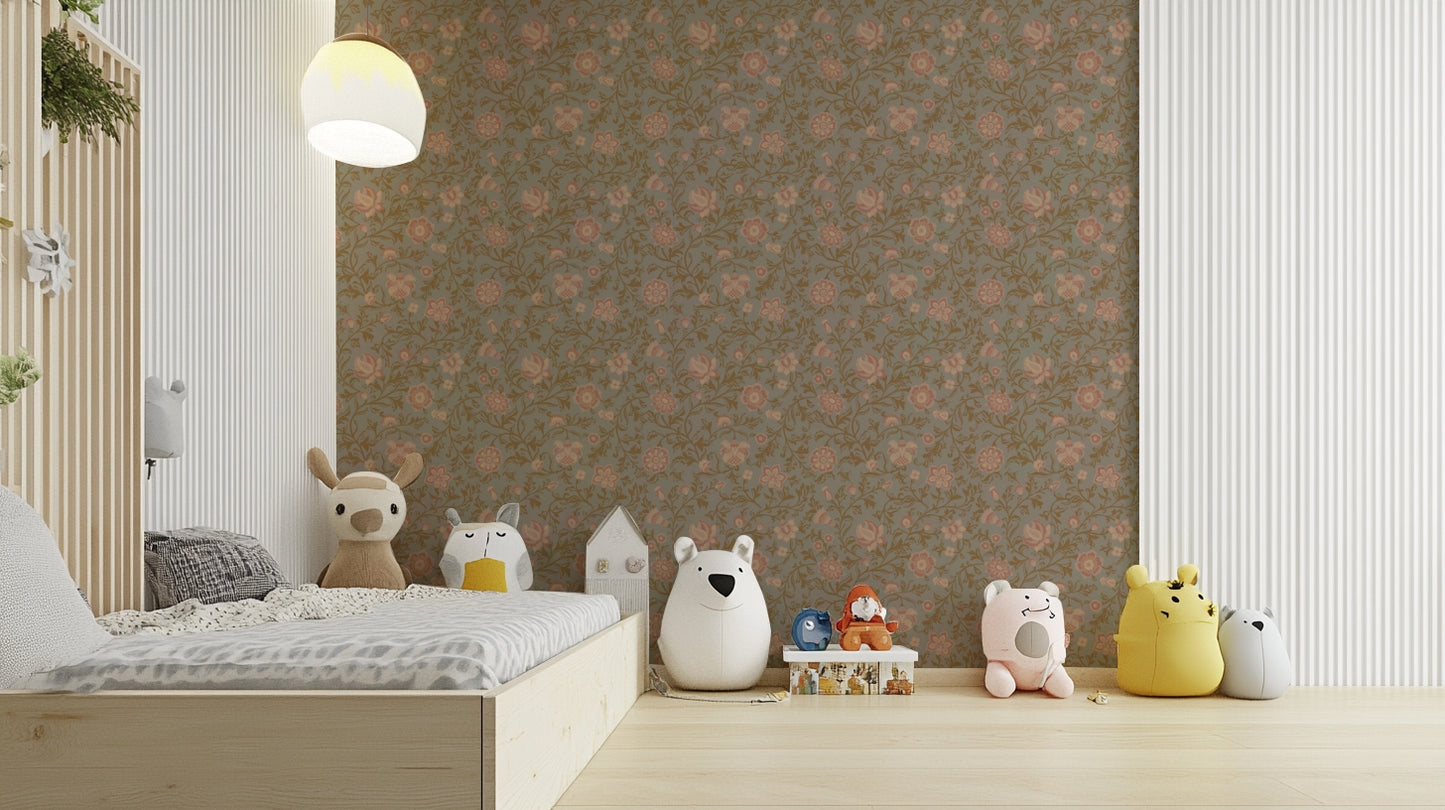 Whispering Blooms wallpaper adding fresh floral vibe

