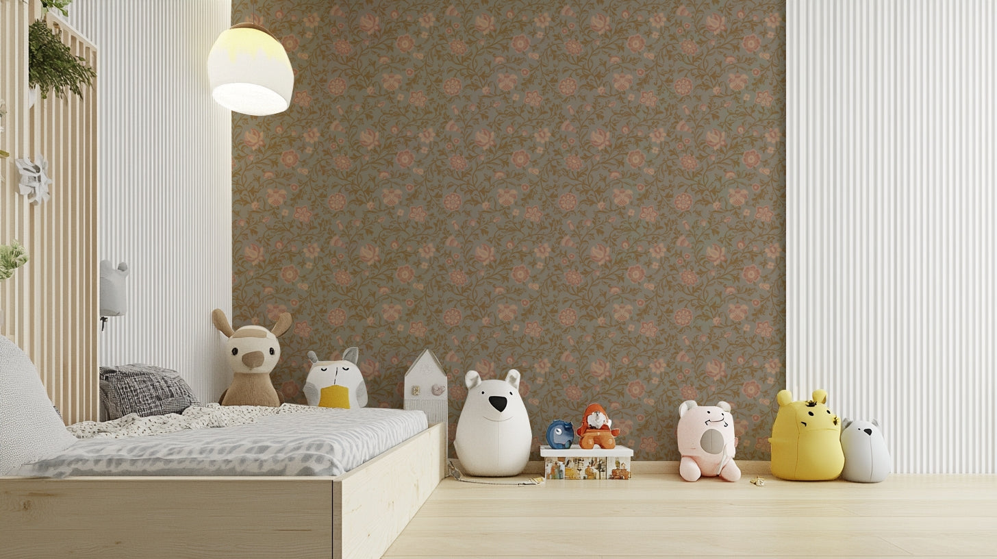 Whispering Blooms wallpaper adding fresh floral vibe

