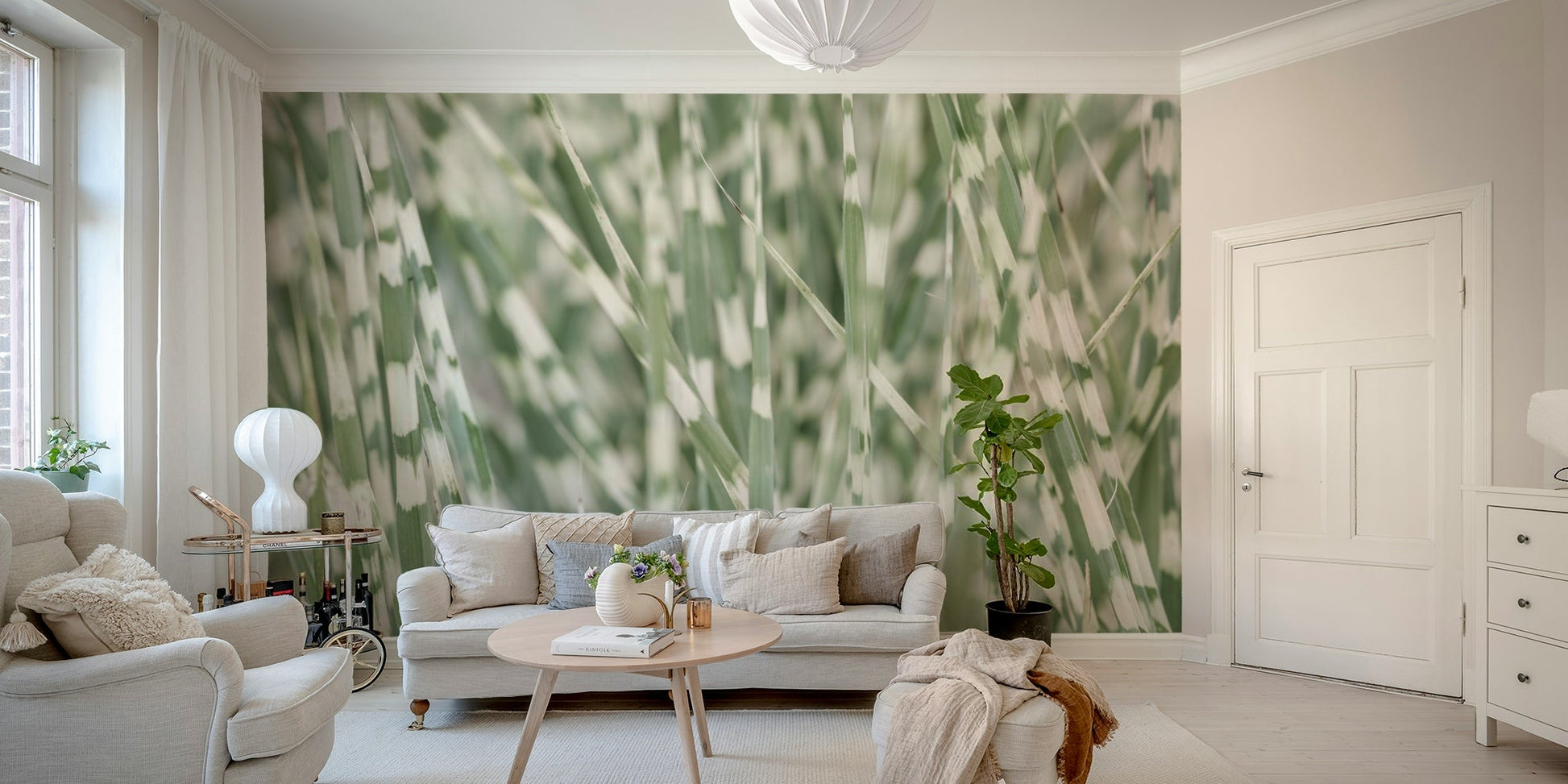 There's a strong sense of natural harmony, tranquility, and sophisticated artistry.
