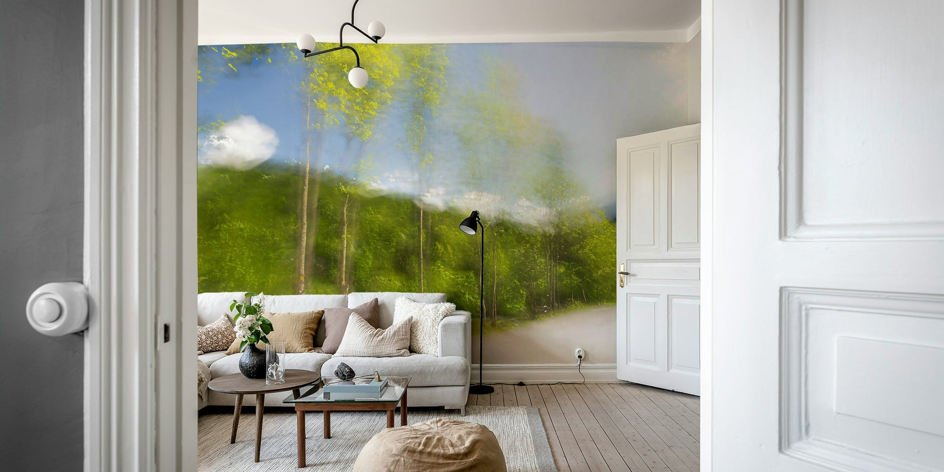 Nature-inspired art wall mural
