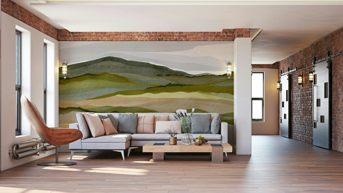 Whispering Hills landscape wall mural

