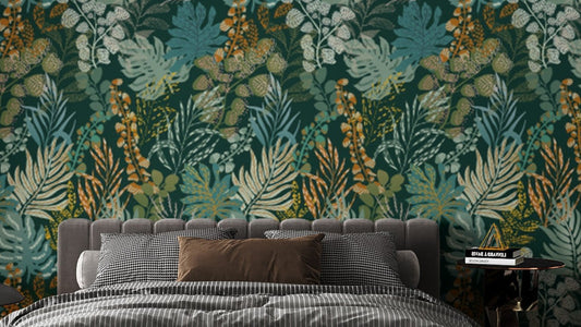 Whispering foliage peel and stick wallpaper