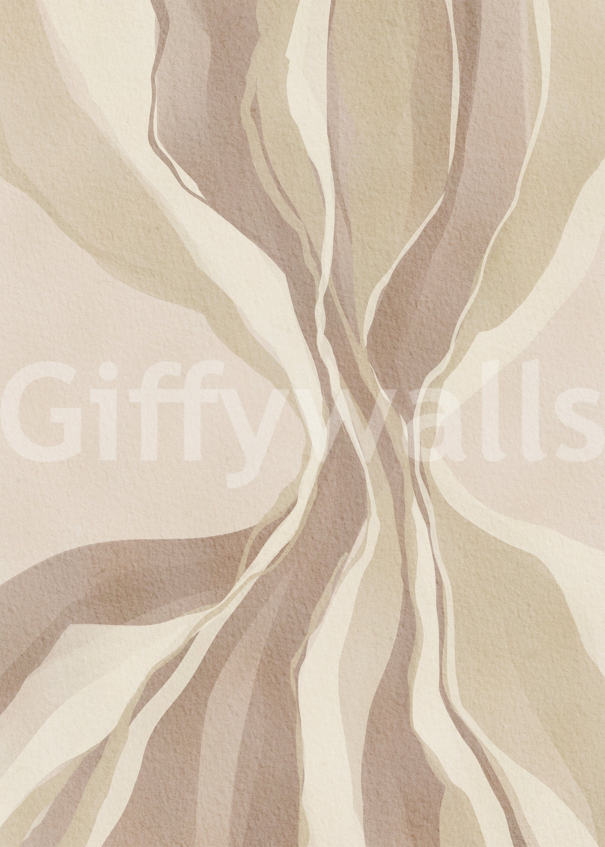 Bedroom wallpaper Whispering Waves tranquil muted palette modern vertical design