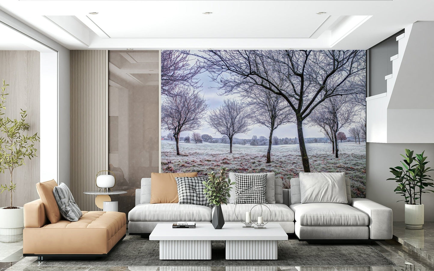 Delicate frost covering, cold beauty, peel and stick wallpaper style.