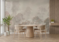 Soft sage forest home décor for a cozy master bedroom with linen bedding.