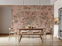 Whispering Woods Wallpaper Wall Mural featuring a misty forest with soft, ethereal lighting.