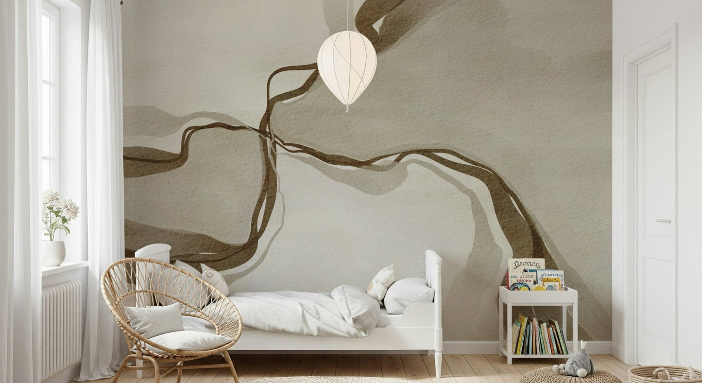 Whispers of Sepia design illustrating smooth river like patterns in sand colors.