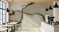Flowing Whispers of Sepia print utilizing earthy pigments for calm vibe.