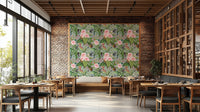 Soft jungle-inspired mural perfect for calming spaces.

