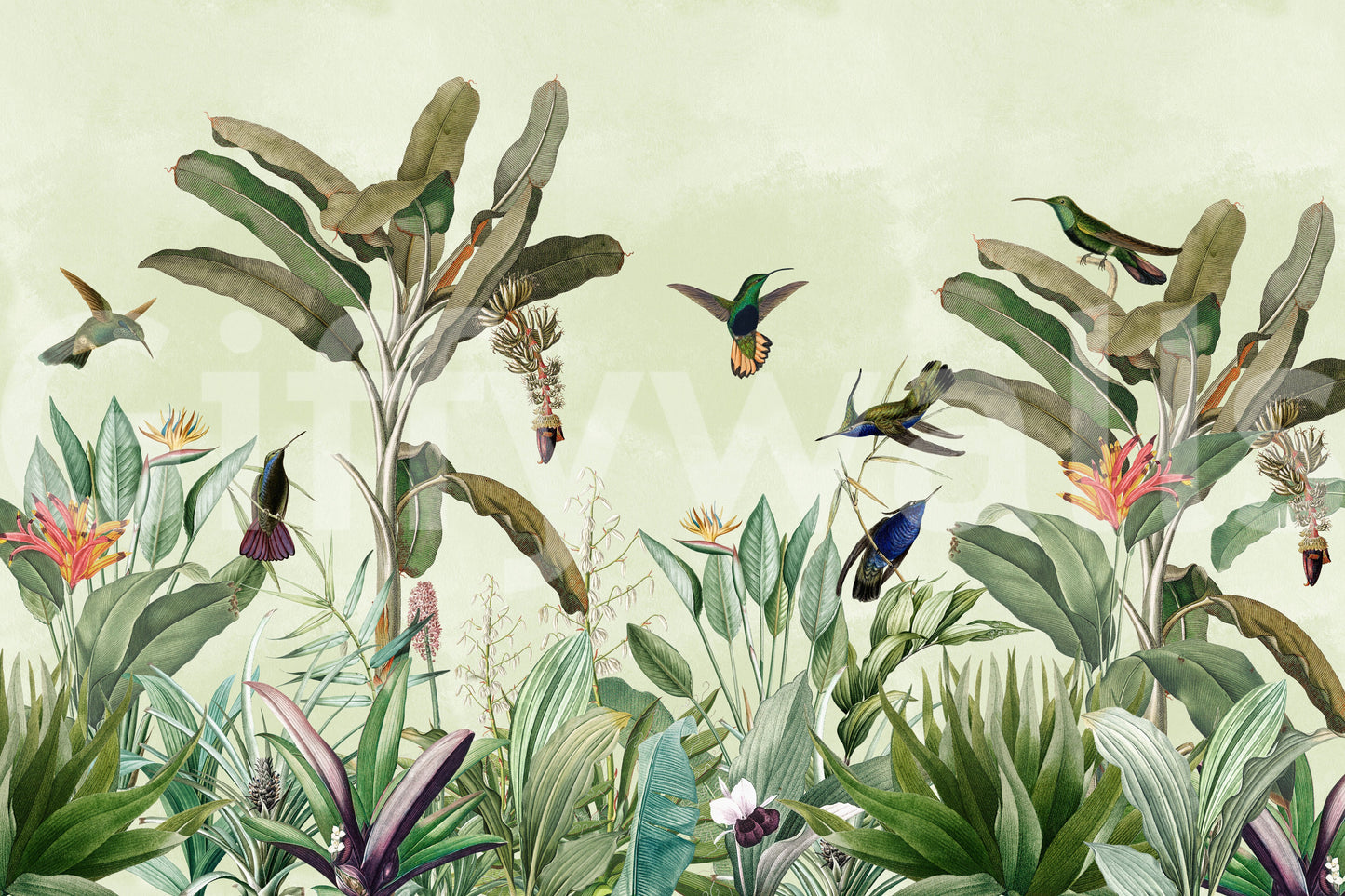 Whispers of the Jungle mural creating a nature-inspired vibe

