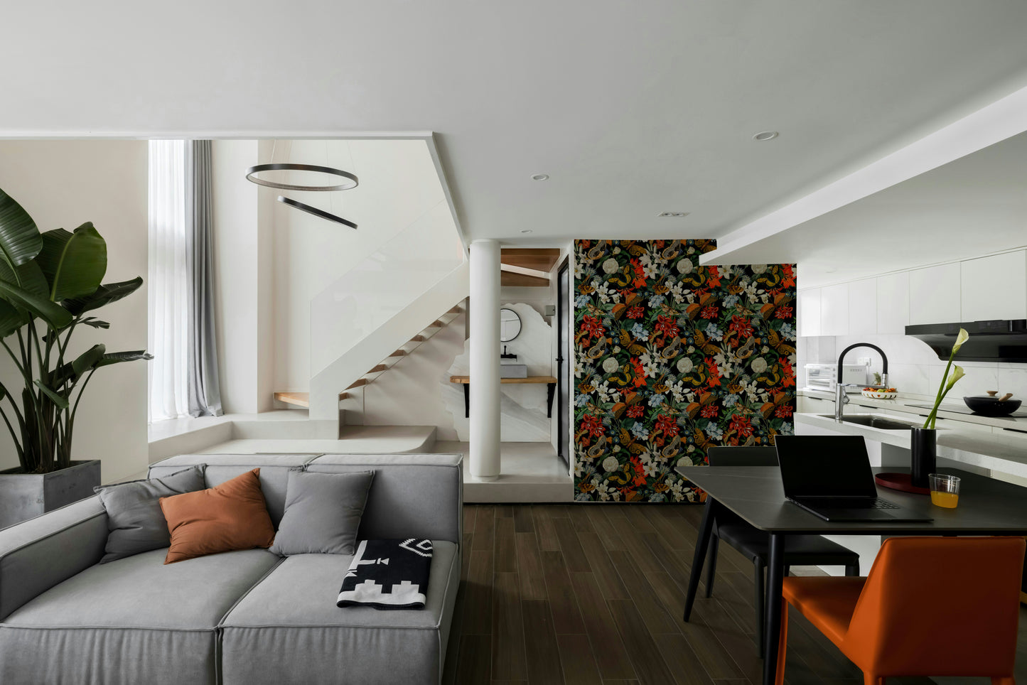 Floral night-themed wallpaper bringing tranquility to interiors

