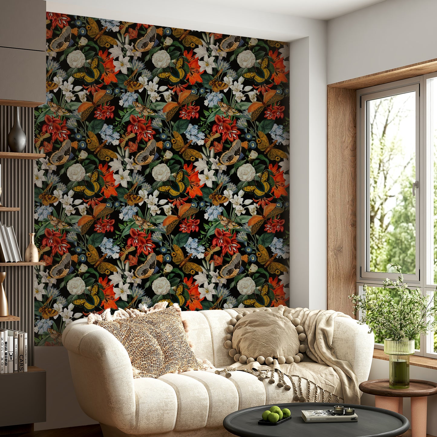 Gentle, mysterious floral design in Whispers of the Night wallpaper

