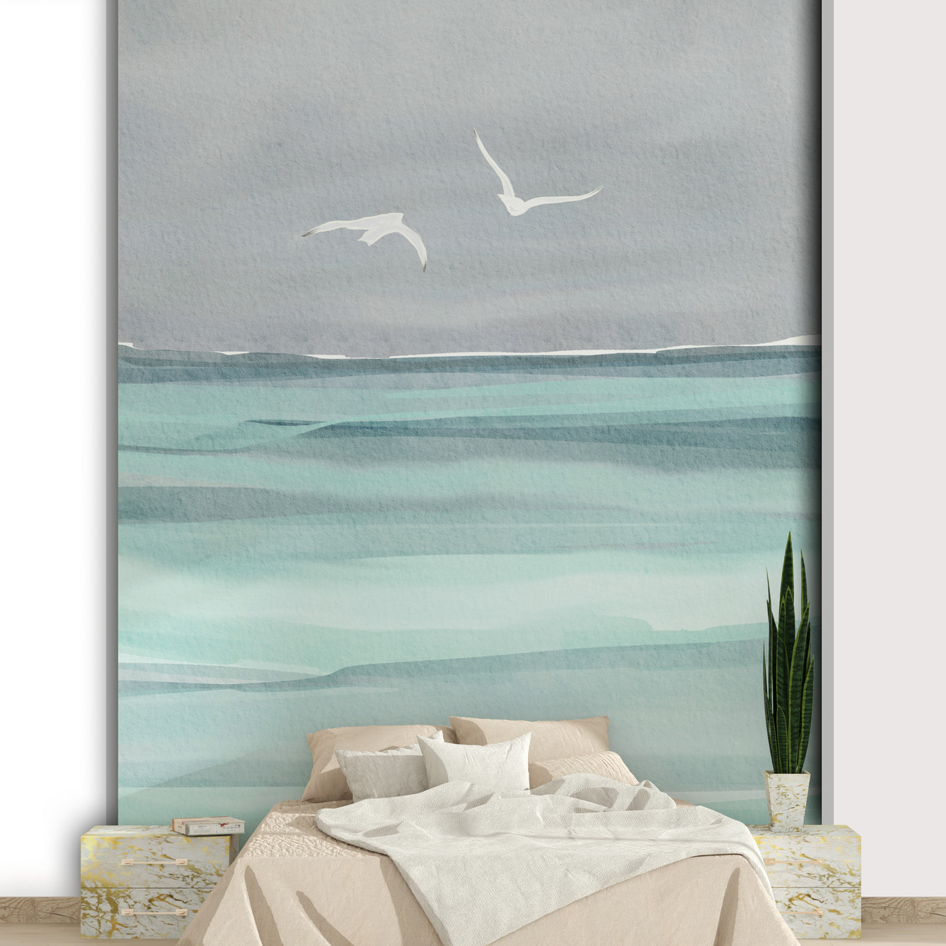 Whispers of the Sea wall mural

