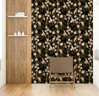 Minimalist tropical mural wallpaper with soft details.

