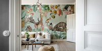 Whispers of the Wild wall mural with exotic plants and wildlife

