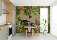 Woodland wallpaper with soft trees

