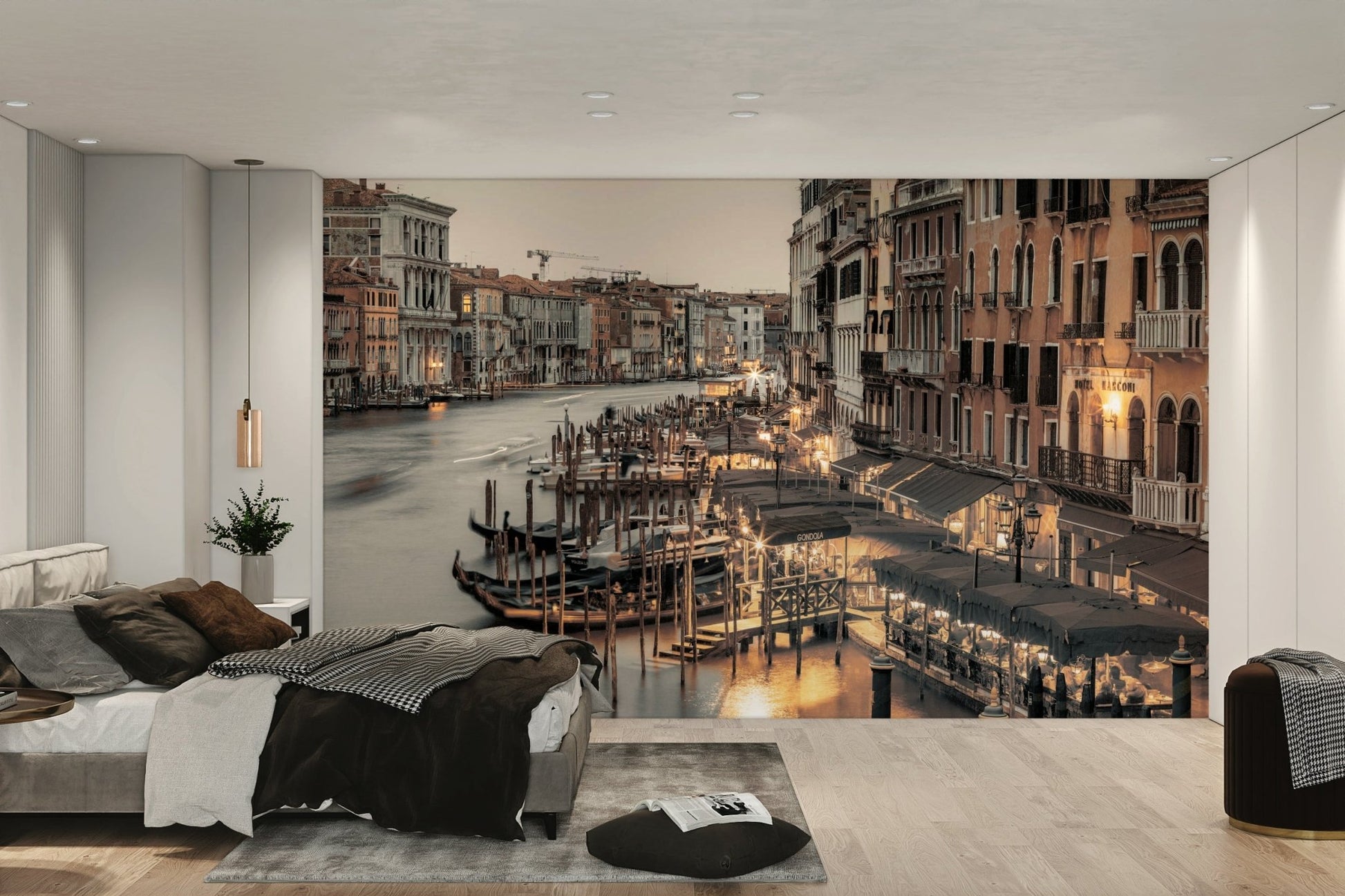 Elegant gondolas and reflections in Venice's tranquil canals

