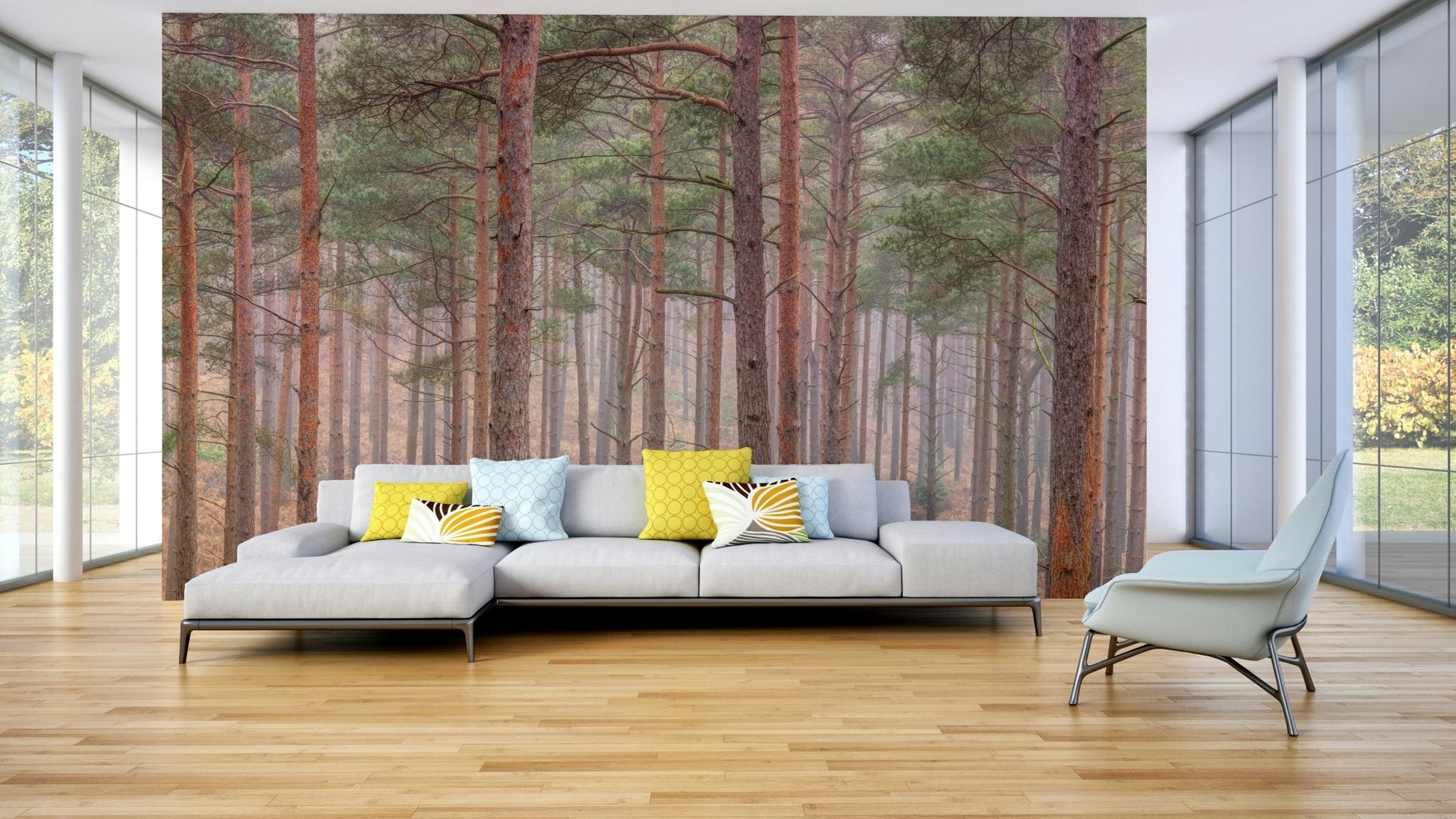 The scene has a peaceful and tranquil, almost ethereal feel.

