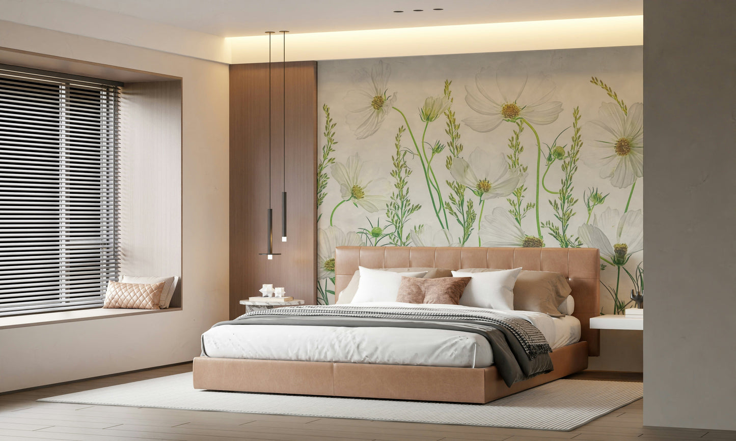 An artistic nature inspired mural for home decor.

