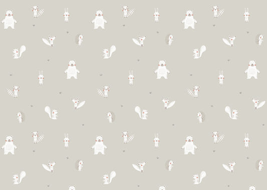 White Color Forest Animals Wallpaper
