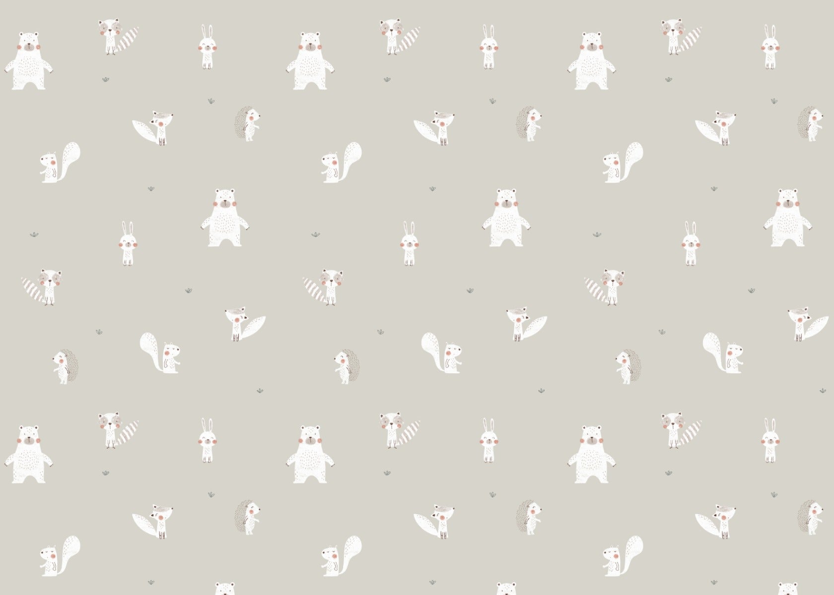 White Color Forest Animals Wallpaper