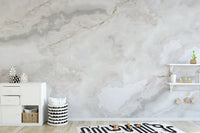 Elegant White Marble Wall Mural
