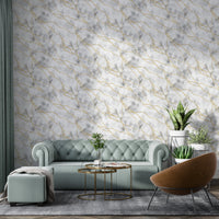 Faux marble wall mural with elegant golden veining

Sophisticated white marble wallpaper for kitchen or office

