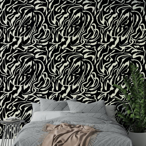 White Painted Lines elegant wall mural