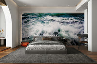 An artistic minimalist shape mural for home decor.


