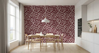 White Vines on Burgundy Wallpaper⁠
