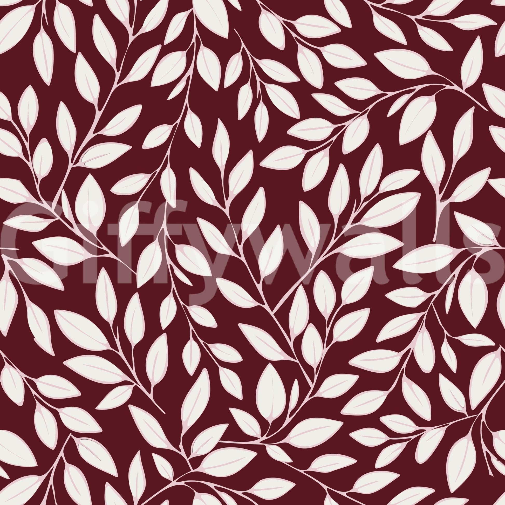 White Vines on Burgundy Wallpaper⁠