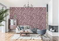 White Vines on Burgundy Wallpaper⁠