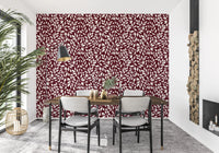 White Vines on Burgundy Wallpaper⁠