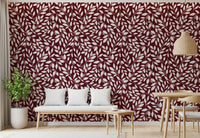White Vines on Burgundy Wallpaper⁠