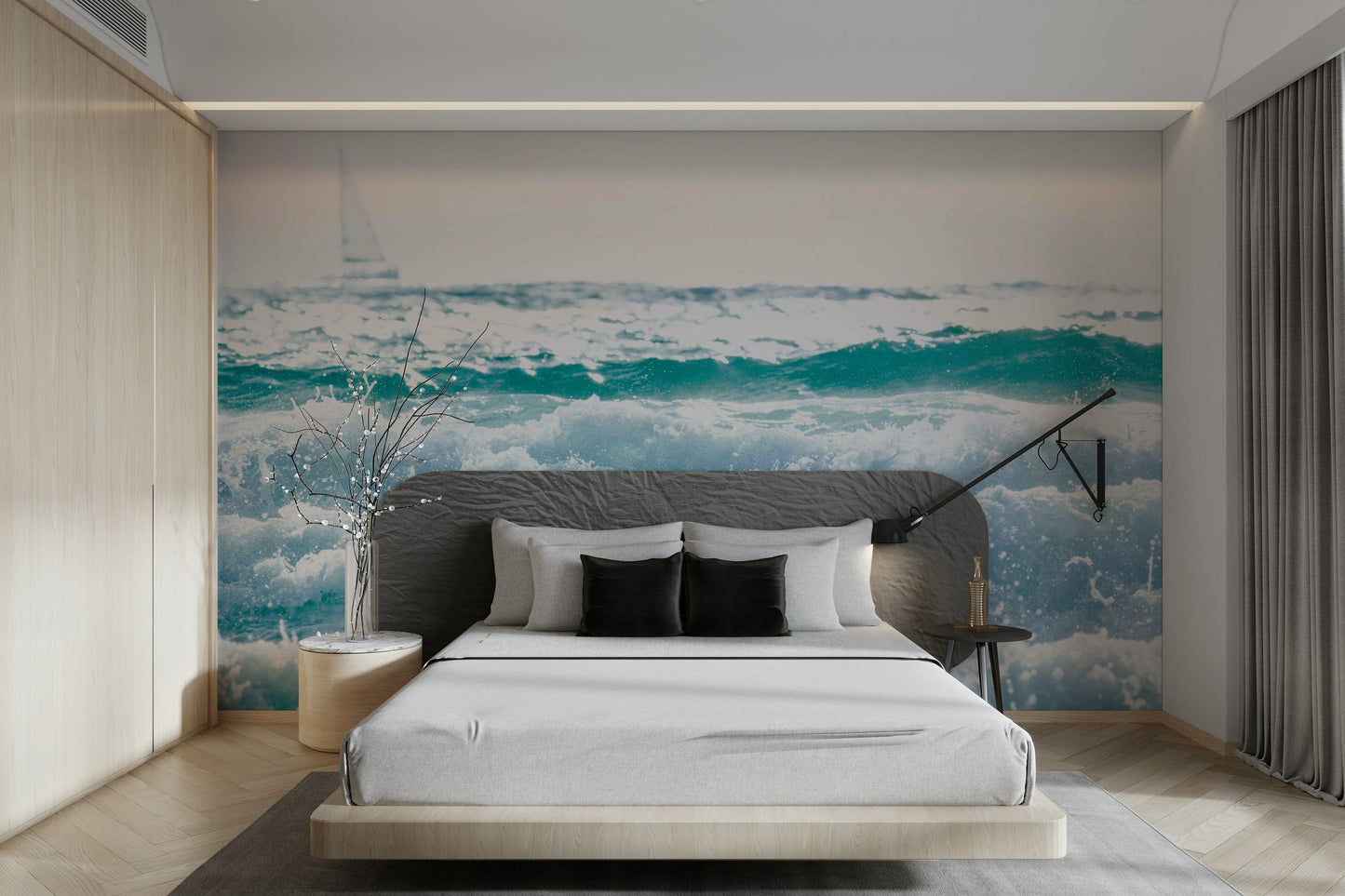 A serene minimalist nautical wallpaper for your decor.

