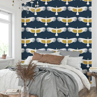 Natural tones bird mural wallpaper

