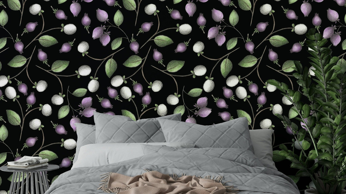Botanical berry wallpaper pattern

