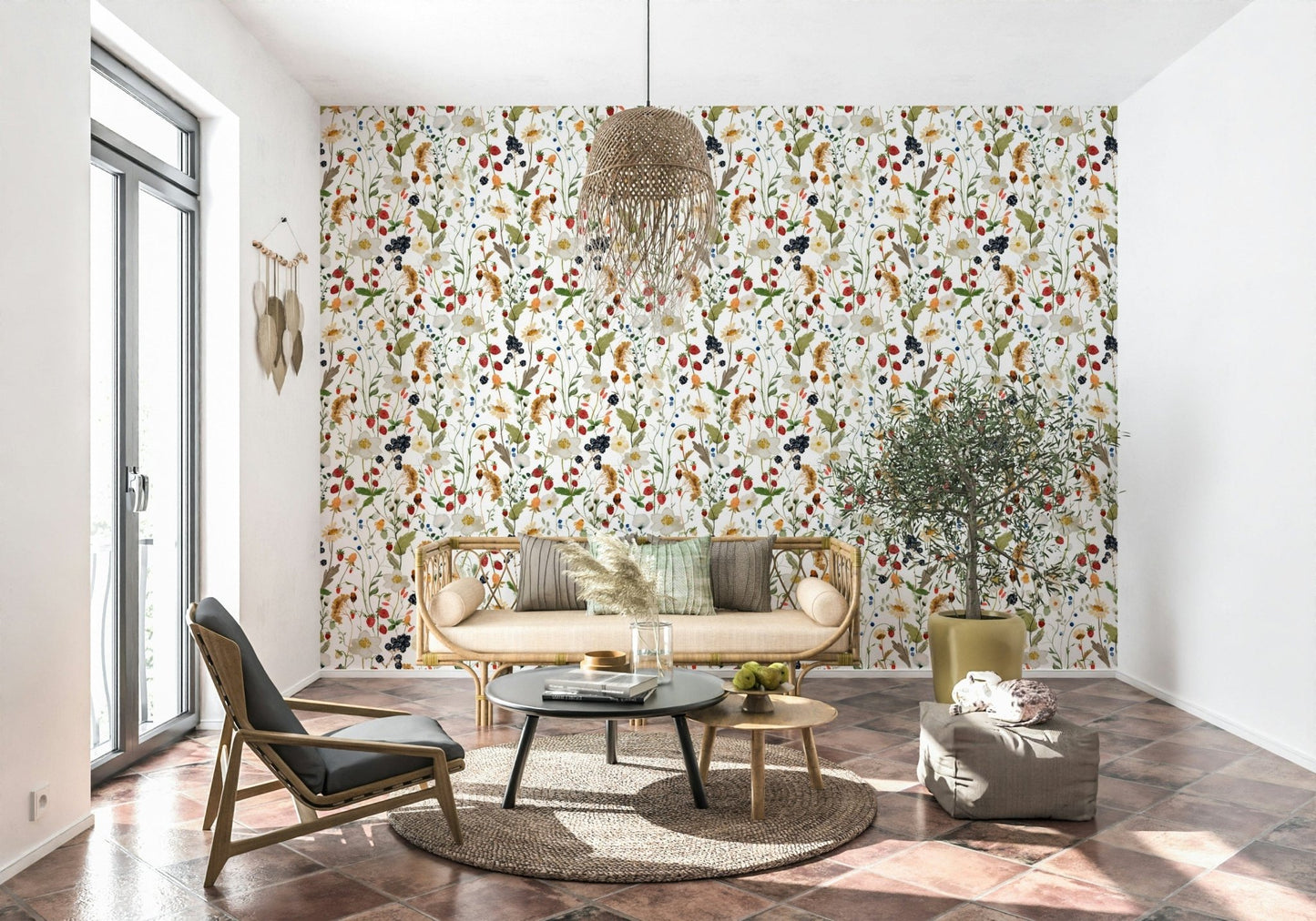 Berries and blossoms print, Wild Berry Bliss, perfect for any room design.